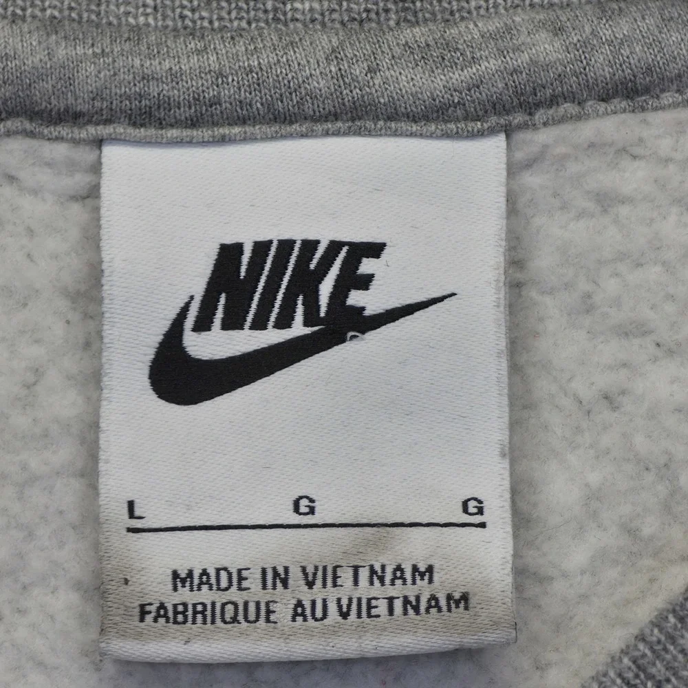 Nike Sportswear Club Fleece‎ Sweatshirt Mens Large Grey Pullover Swoosh Logo Gym